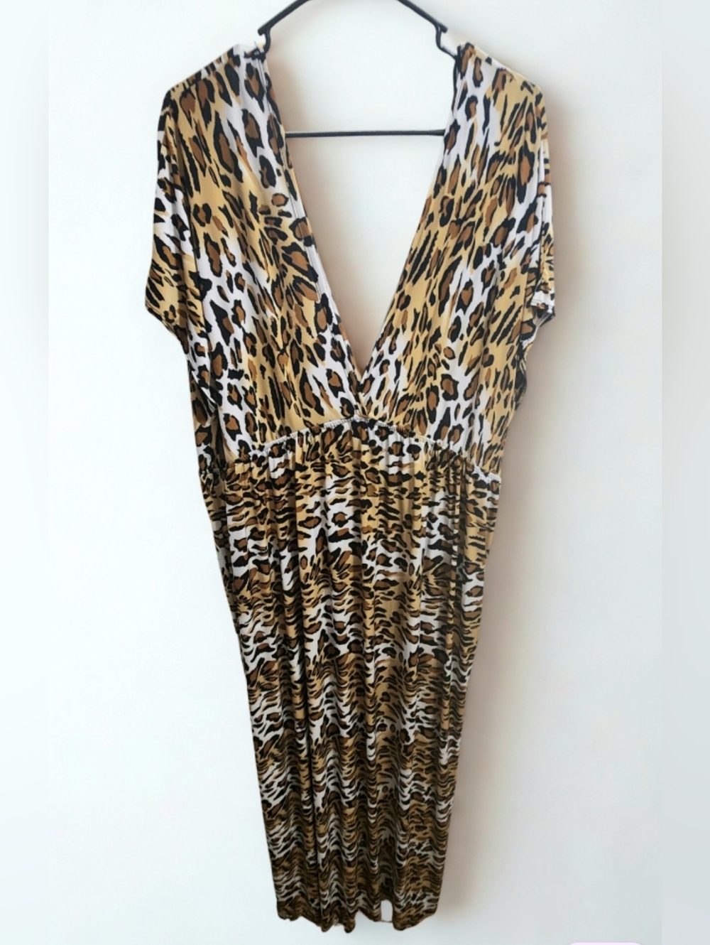 Rhapsody Leopard Print V-Neck Dress 2X NWT